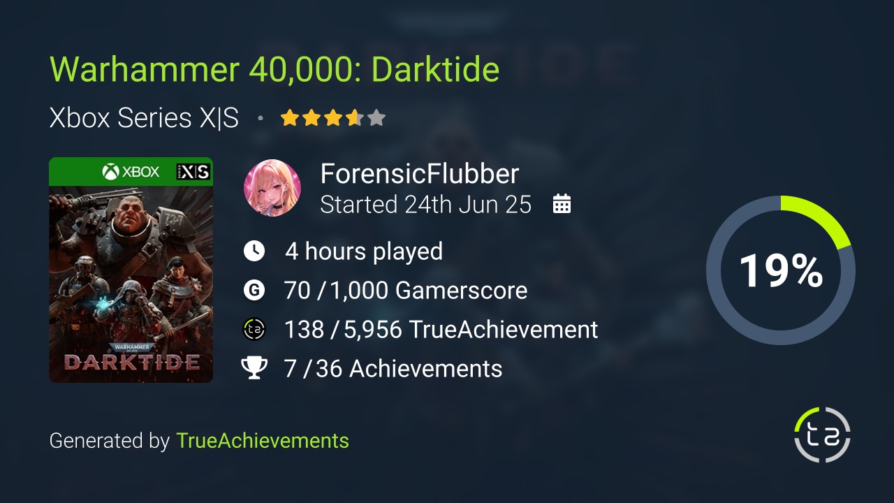 Warhammer 40,000 Darktide achievement summary